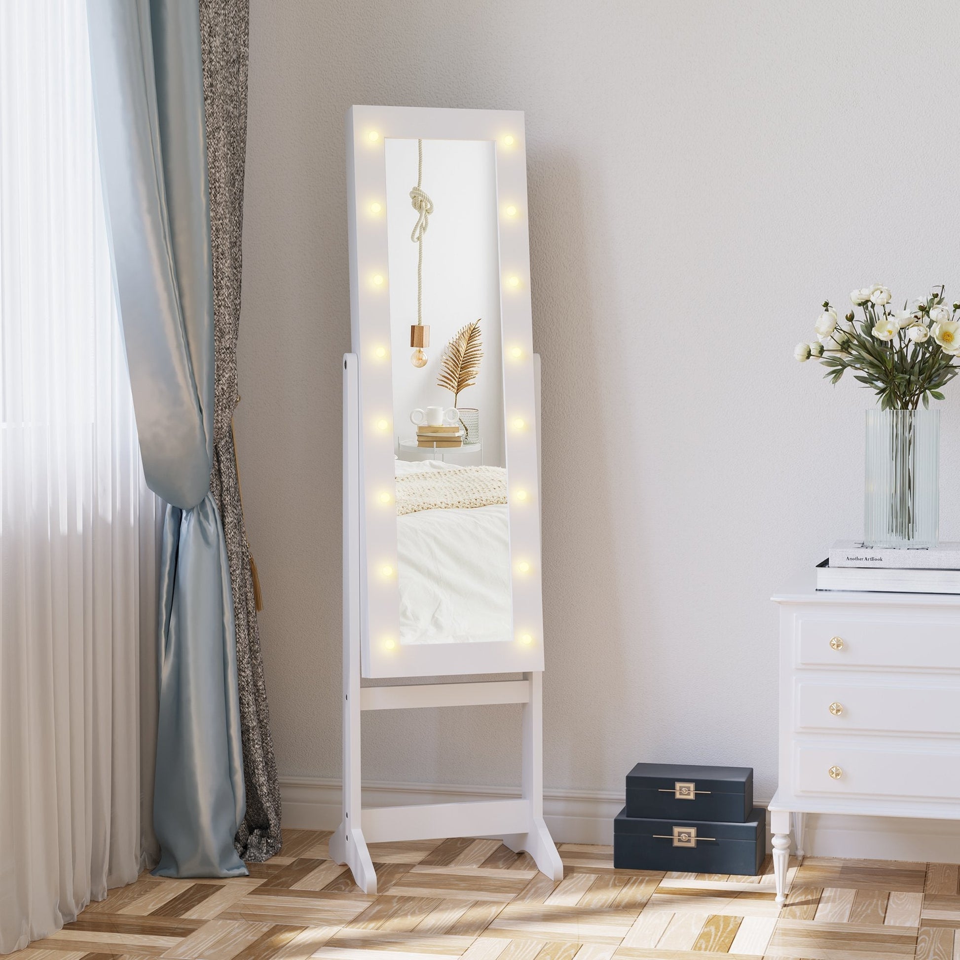 Badge Wardrobe with adjustable mirror and LED lights - Borgè