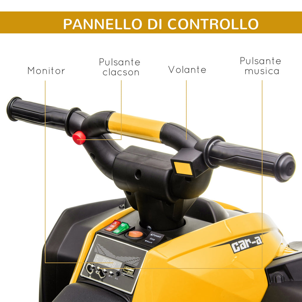 FULMINE | 12v Yellow Electric Quad Bike for Children aged 3-5yrs - Borgè
