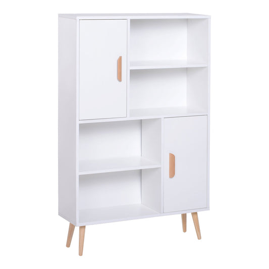 Homond bookcase Multifunctional shelf saving with 2 living room doors particles 80 x 23.5 x 123cm - Borgè