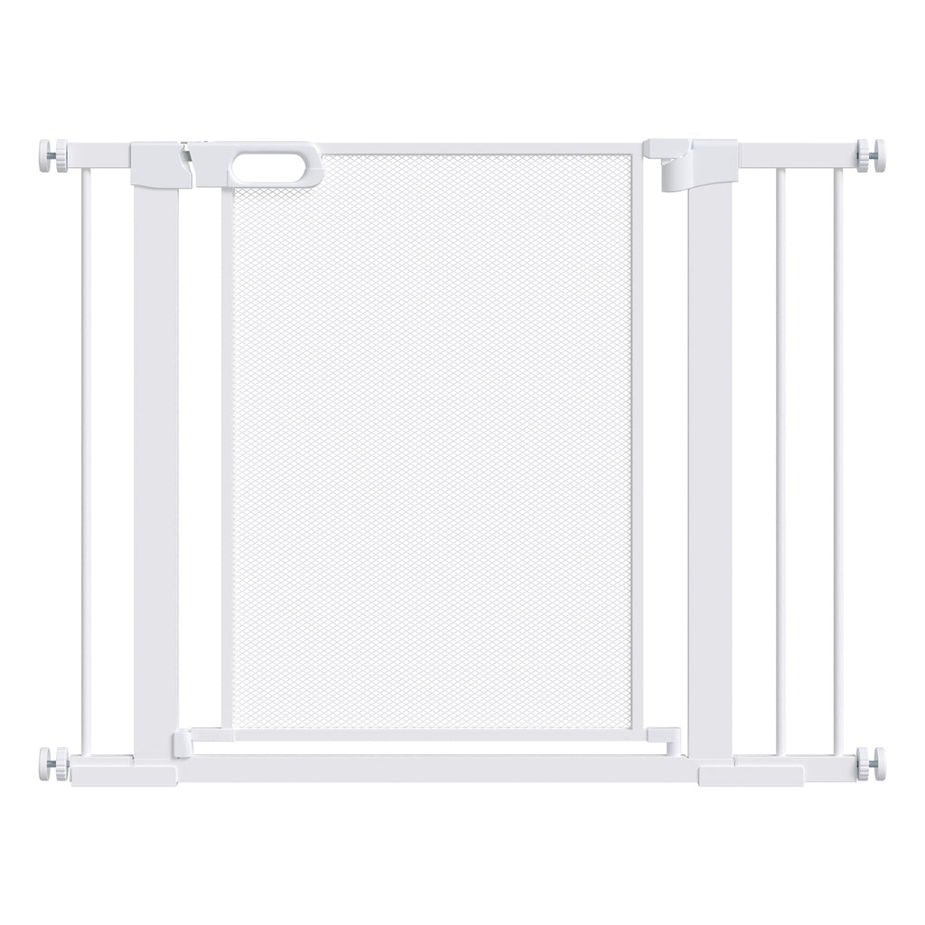 Push-On Extendable Dog Gate with Automatic Closing for Spaces 75-103cm, White - Borge' Group Limited