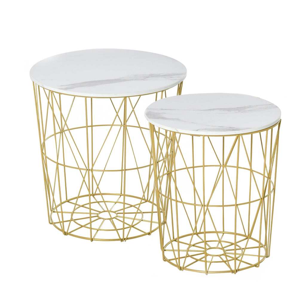 FJURA | Set of 2 Living Room Tables with Removable Top - Borgè
