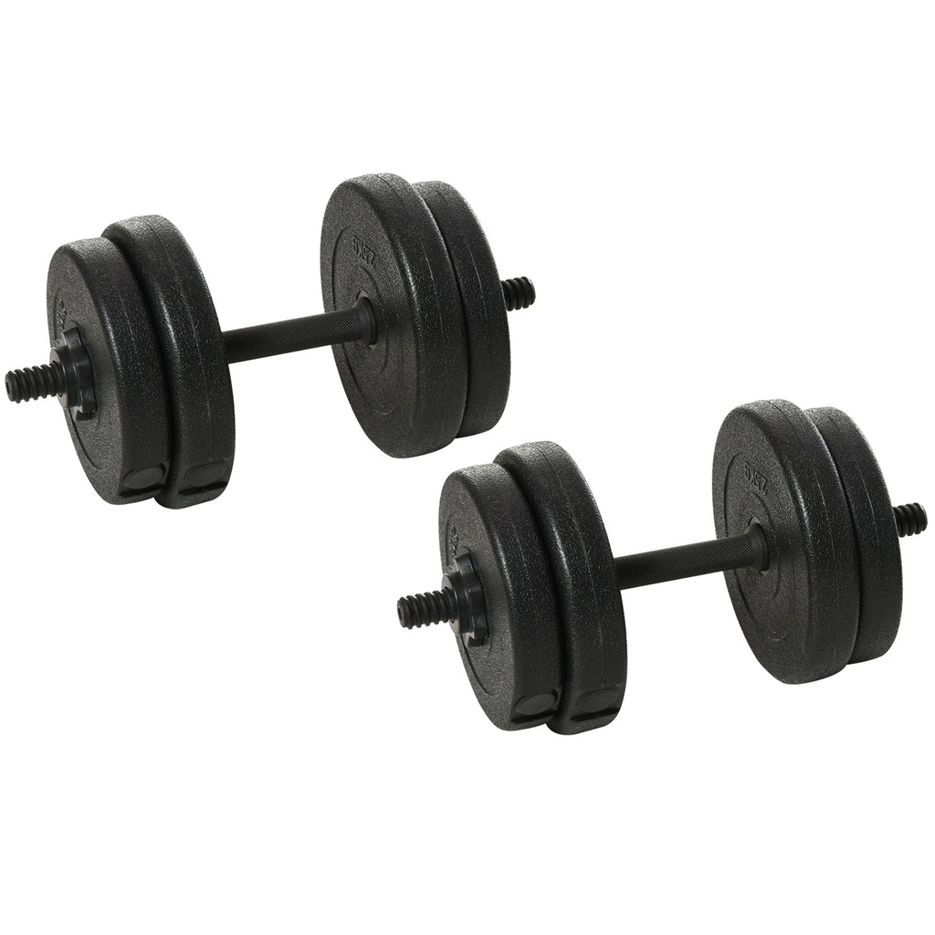 Gym Dumbbell 20KG Set (4x2.5kg, 4x2kg) with 8 Discs of 2kg, 2.5kg, Ø25mm, for Home Training - Borge' Group Limited