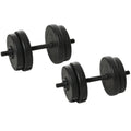 Gym Dumbbell 20KG Set (4x2.5kg, 4x2kg) with 8 Discs of 2kg, 2.5kg, Ø25mm, for Home Training - Borge' Group Limited