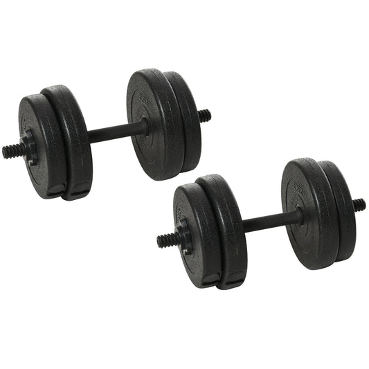 Gym Dumbbell 20KG Set (4x2.5kg, 4x2kg) with 8 Discs of 2kg, 2.5kg, Ø25mm, for Home Training - Borgè