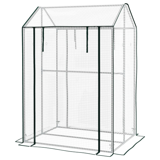 Outsunny Garden greenhouse with pear coverage, 2 separate areas and rolled doors, 100x80x150cm - Borgè