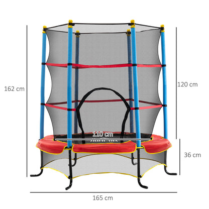 trampoline elastic and outdoor elastic trampolines for children 3-6 years, steel frame and pp rug and polyester with soft-free design, φ165x162 cm