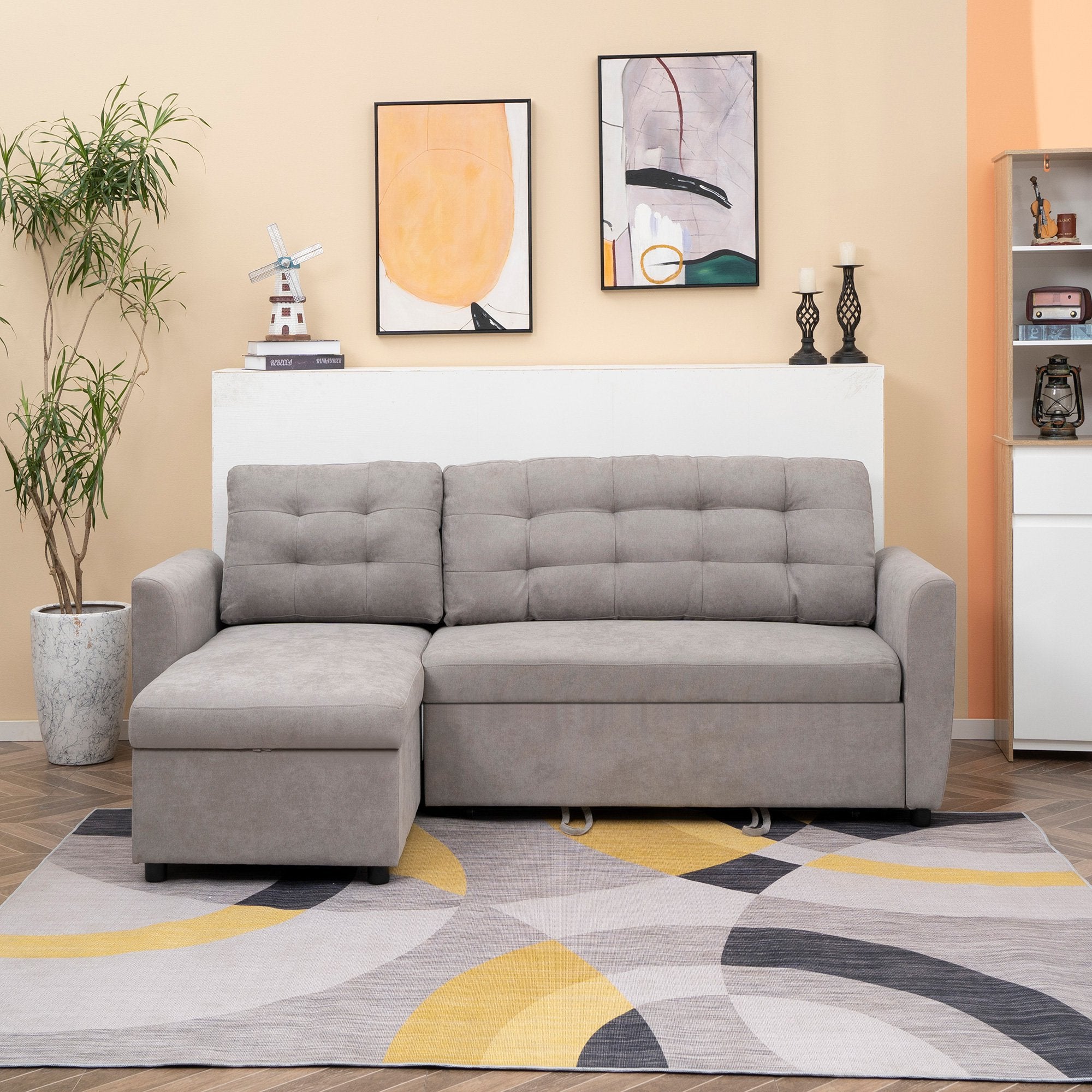 Grey Corner Sofa | 3 Seater Sofa/Sofa Bed - Borgè