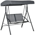 YORK | 2 Seater Garden Swing with Adjustable Canopy, 140x118x162cm Grey - Borge' Group Limited