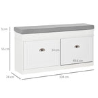 Belga Scarpage Wooden Wooden Wooden, 2 drawers and adjustable shelf 104x24x55cm, White - Borgè