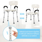 shower chair and bathtub with armrests and adjustable height - Borgè