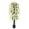 Outsunny Artificial Plan Black White Glicine 165cm For Interior and Outdoor - Borgè