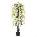 Outsunny Artificial Plan Black White Glicine 165cm For Interior and Outdoor - Borgè