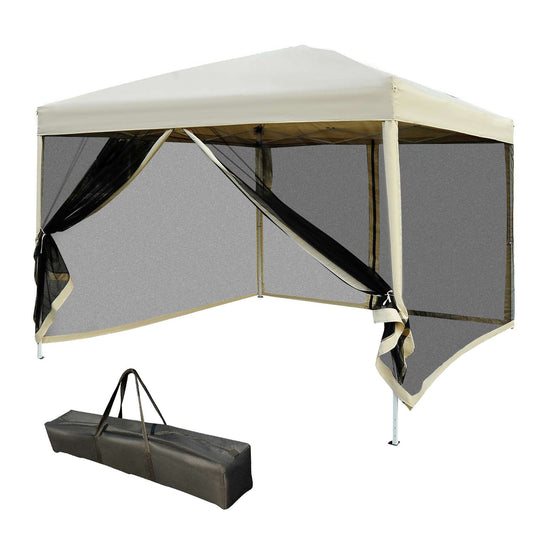 Outsunny waterproof gazebo walls removable with steel garden transport bag, oxford 3x3m catchi