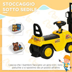 Pedal Tractor for children 3-4 years with forklift and storage space, 86x27.5x47.5 cm, yellow and black - Borgè