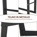 shelf porta vertical wood for black iron interior, 40x25x150cm - Borgè