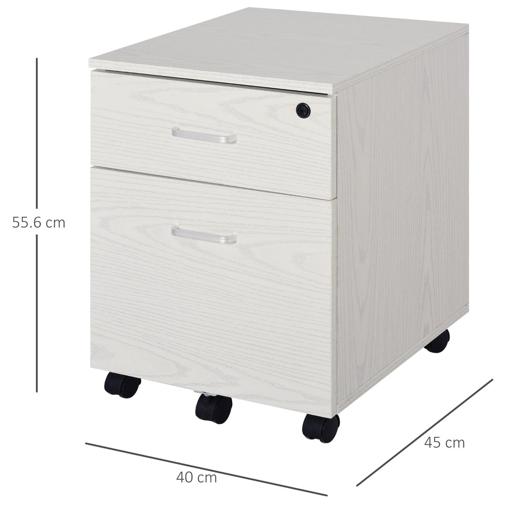 White wooden door -to -wooden docking with 2 drawers 40 x 44 x 54.6cm - Borgè