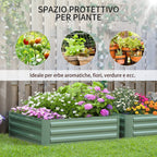 Set of 2 Raised Garden Beds in Galvanized Steel for Plants and Vegetables, 100x100x30cm - Borge' Group Limited