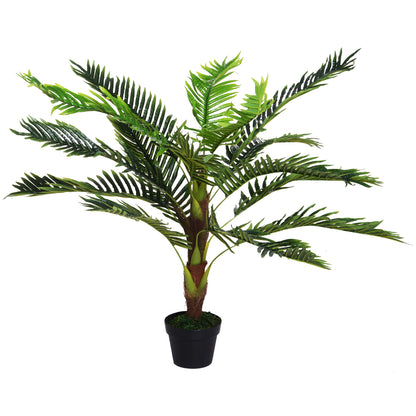 Outsunny Artificial Plan Palma Cycas 123cm high interior and outdoor with vase included - Borgè