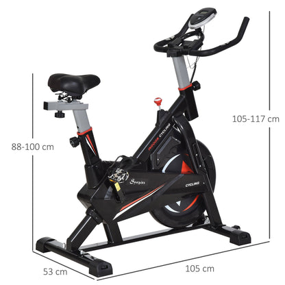 Cycle for Cardio Trainer training with LCD monitor in steel - black