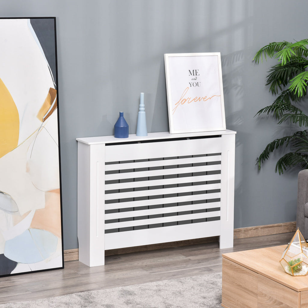 Coverterothermaphone in white wood with slat structure 112x19x81cm - Borgè