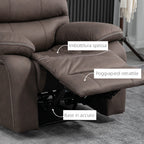 Relax armchair with manual reclination and footrests, 97x99x96cm, brown - Borgè