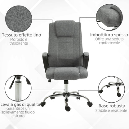 Vadgetto Ergonomic Handing Office Chair and padded with height and adjustable inclination, 62 x 76 x 110-119cm - Borgè