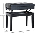 Stool Benchetta Bench Piano chair with PORTOGGGEMENT ROAD ADJUSTABLE HEIGHT, 54.5x33x48-58cm, Black - Borgè