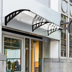 Outdoor Canopy Shelter 195x75cm in Polycarbonate and Aluminum for Balcony Windows and Doors, Transparent - Borge' Group Limited