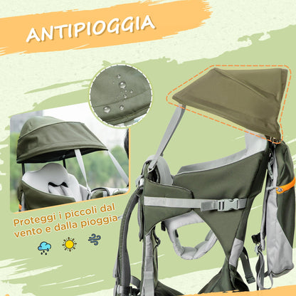 Baby Baby Baby up to 18 kg age 6-36 months in aluminum with roof, belt and adjustable shoulder straps - Borgè