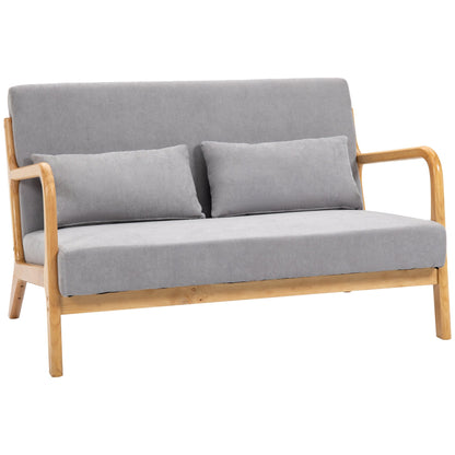 GRETA | Grey Velvet Effect 2 Seater Sofa with cushions | 122x71x76 cm - Borgè