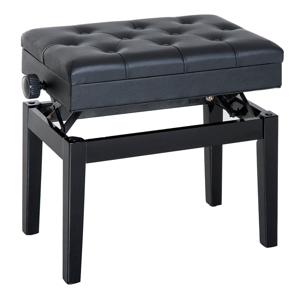 Stool Benchetta Bench Piano chair with PORTOGGGEMENT ROAD ADJUSTABLE HEIGHT, 54.5x33x48-58cm, Black - Borgè