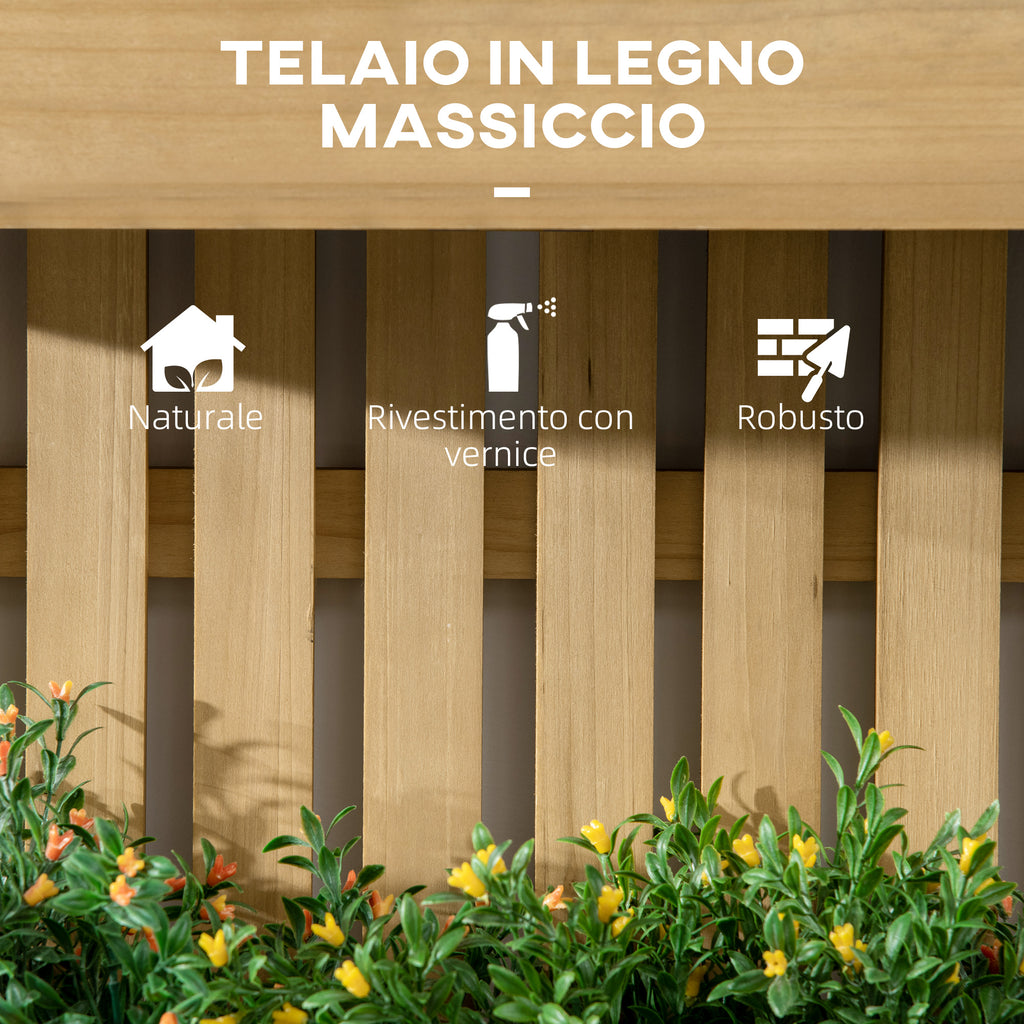 Outsunny vertical wooden flower florker with 3 removable vessels, 60x16x80cm - Borgè