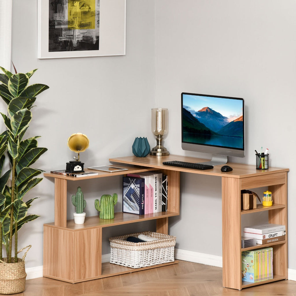 Multi -exposure angle desk with 5 shelves, wood, 120x110x74.5cm - Borgè