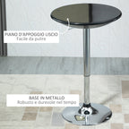 Round bar table with swivel floor, adjustable height with gas leverage and base - black - Borgè