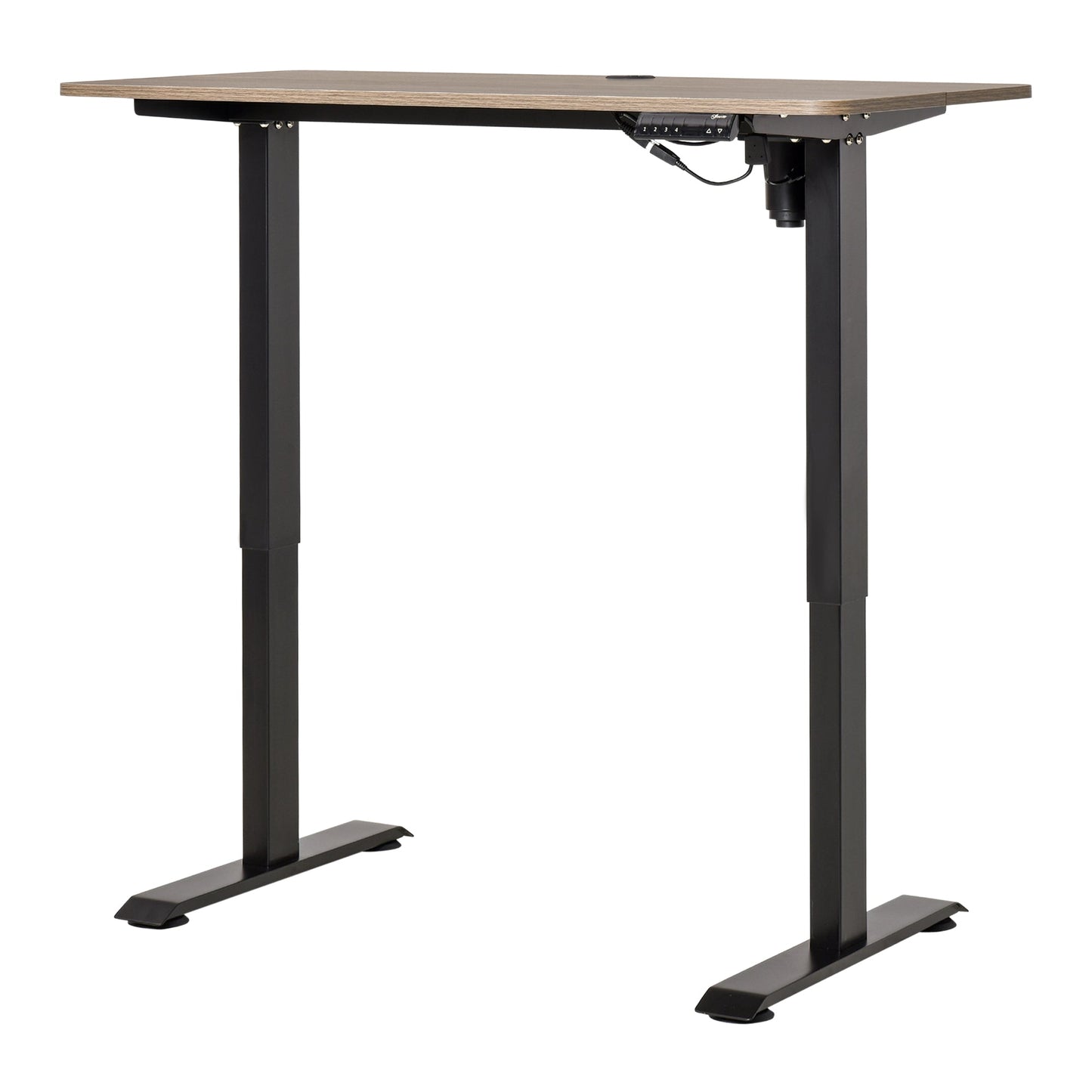 Desk winer raised at 4 heights electric adjustment in metal and wood structure - black teak