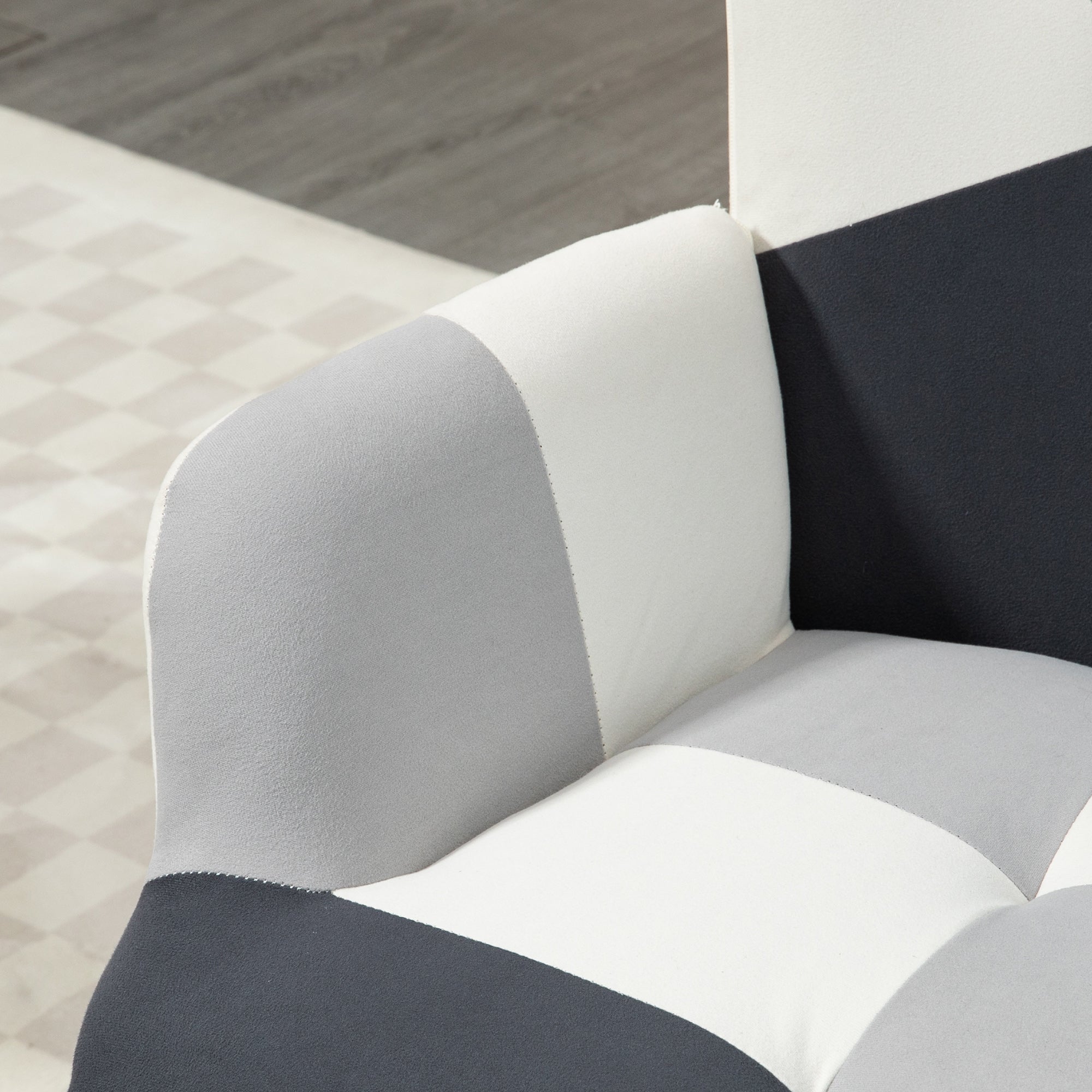 Homcom chamber armchair in quilted velvet and wooden legs, 66x76x98cm, multicolor - Borgè