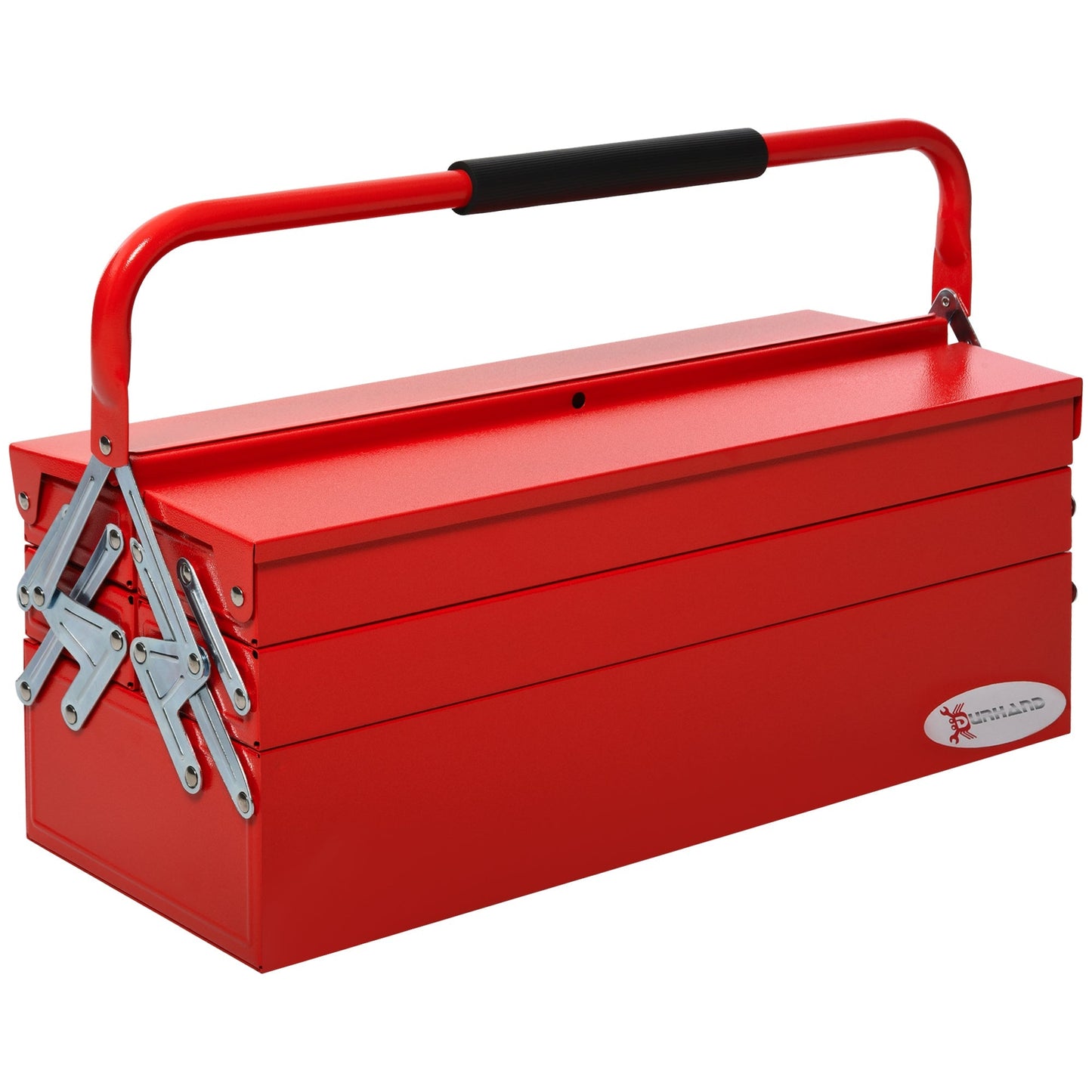 Durhand Case holder holder in folding steel with 5 trays, 51x21x41cm, red - Borgè