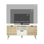 Modern Moder Mobile Max 50 "in chipboard with drawers, open shelves and lockers, 110x40x50 cm, white and wood color - Borgè