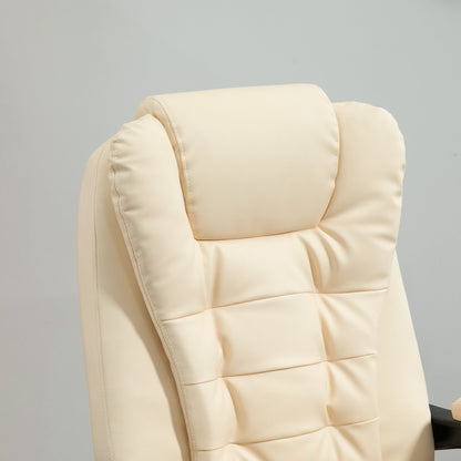 Ergonomic massant armchair winner at adjustable height with 6 vibrant points, 65x160x104 cm, cream - Borgè