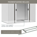 Outsunny house holder house tools, garden shed with sliding doors, 213x130x185 cm, white - Borgè