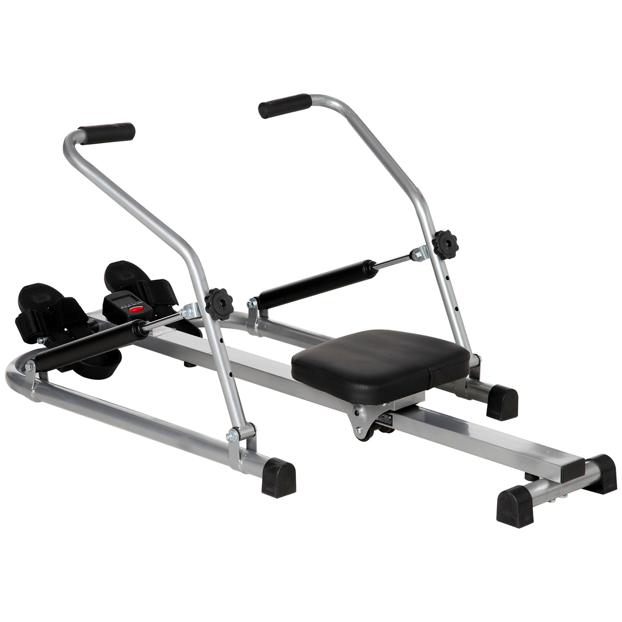 Folding Rowing Machine, 4 Resistance Levels and Display, Steel and ABS, 129x70x70 cm - Borge' Group Limited