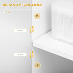 Kleankin Modern Bathroom Cabinet with locker, drawer and adjustable shelf, 60x30x120cm, white - Borgè