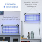 Outdoor and Indoor Electric Insect Killer with UV Mosquito Lamp for 60m², 30W Electric Mosquito Killer, Black and Silver - Borge' Group Limited