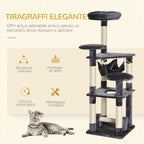 4-Tier Cat Tree with Hammock, Natural Sisal Plush Platforms, 132cm Height, Grey 4.8 (25) - Borge' Group Limited