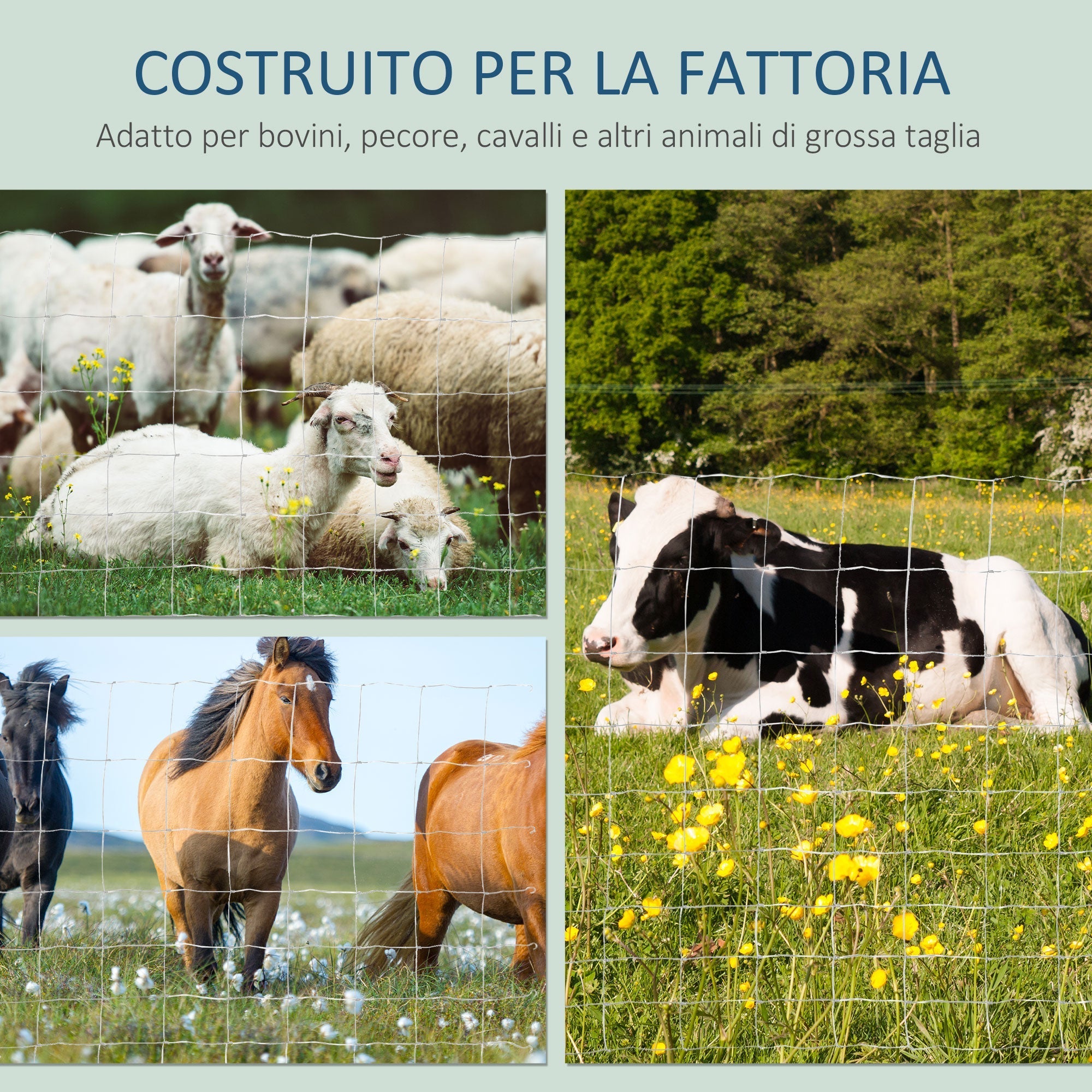 26.1m Roll of Galvanized Wire Fence Mesh, 1.2m Height, Silver - Borge' Group Limited