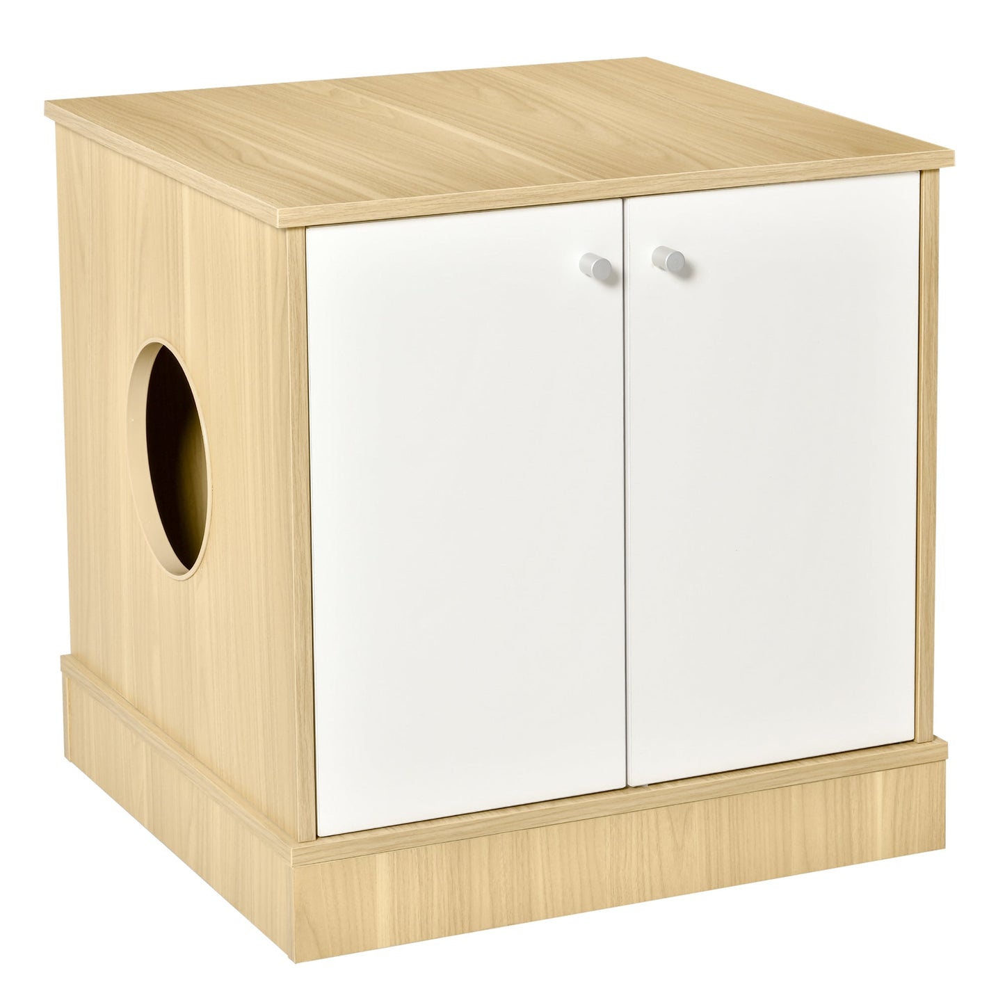 PAWHUT MOBILE WITH GATTI LETTIER WITH 2 ATHS AND FREE INTERNAL WOOD INTERNABLE, 60x55x62.5cm - Wood/White - Borgè