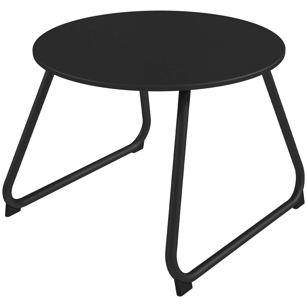 Outsunny outdoor table Ã˜48x37 cm in black metal with adjustable feet - Borgè