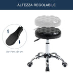 Beauty Black Stool adjustable with 5 wheels ( ф48x47-59Acm ) - Borgè