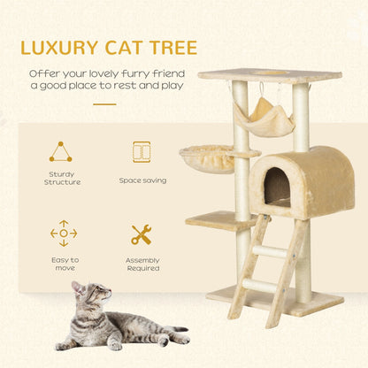 Cat Tree for cats with Scratch Pole , Natural Sisal strings, 55 × 30 × 100cm - Borgè