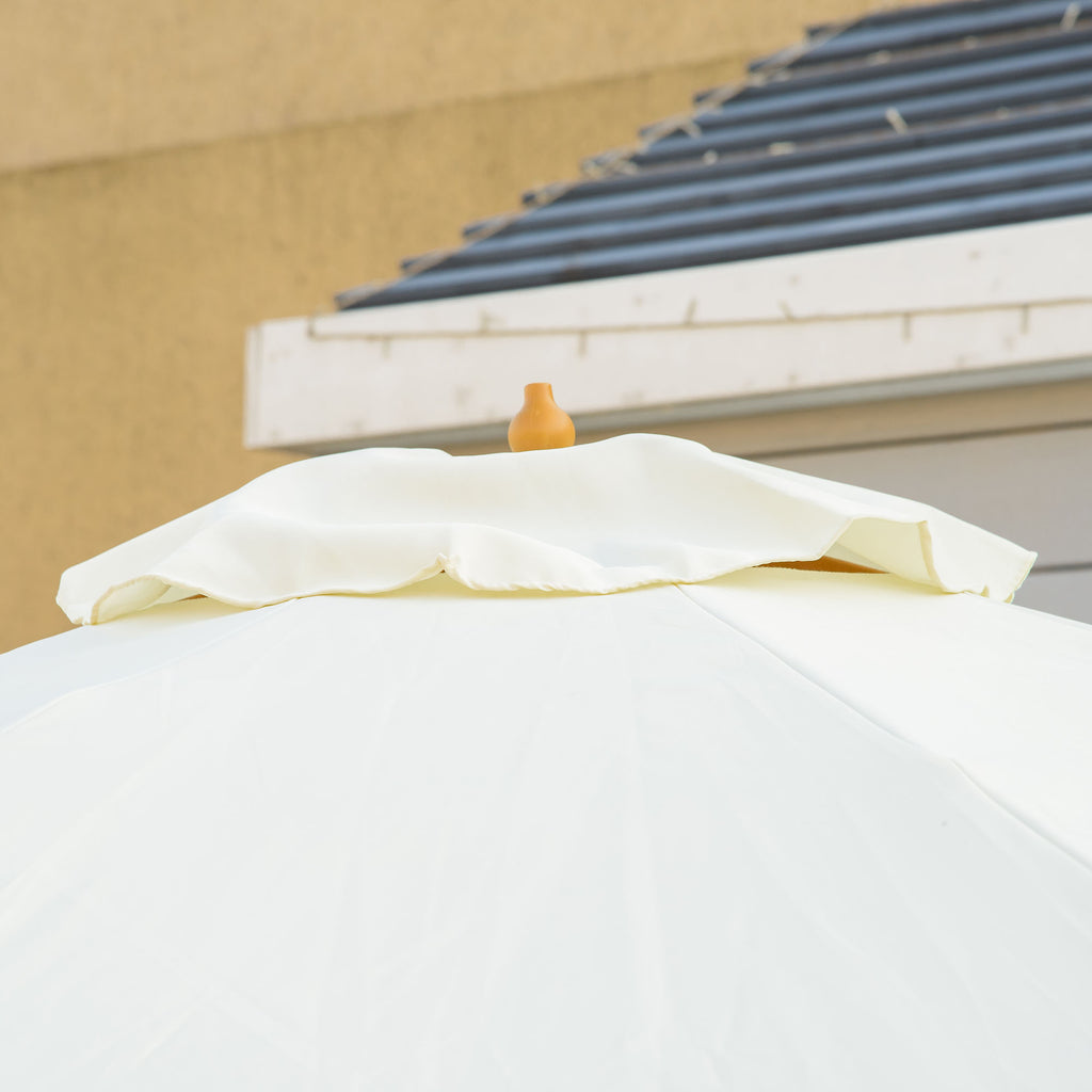 Outsunny garden umbrella with double roof, in bamboo wood and polyester, Ã˜325x250 cm, beige - Borgè